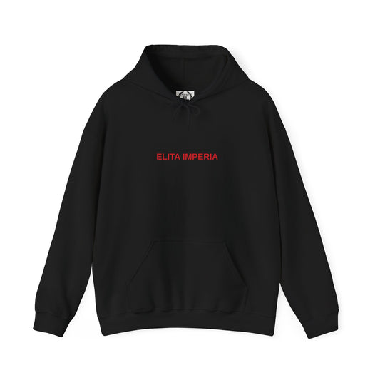 ELITA IMPERIA™ Red Word-mark Logo Premium Heavy Blend Hooded Sweatshirt