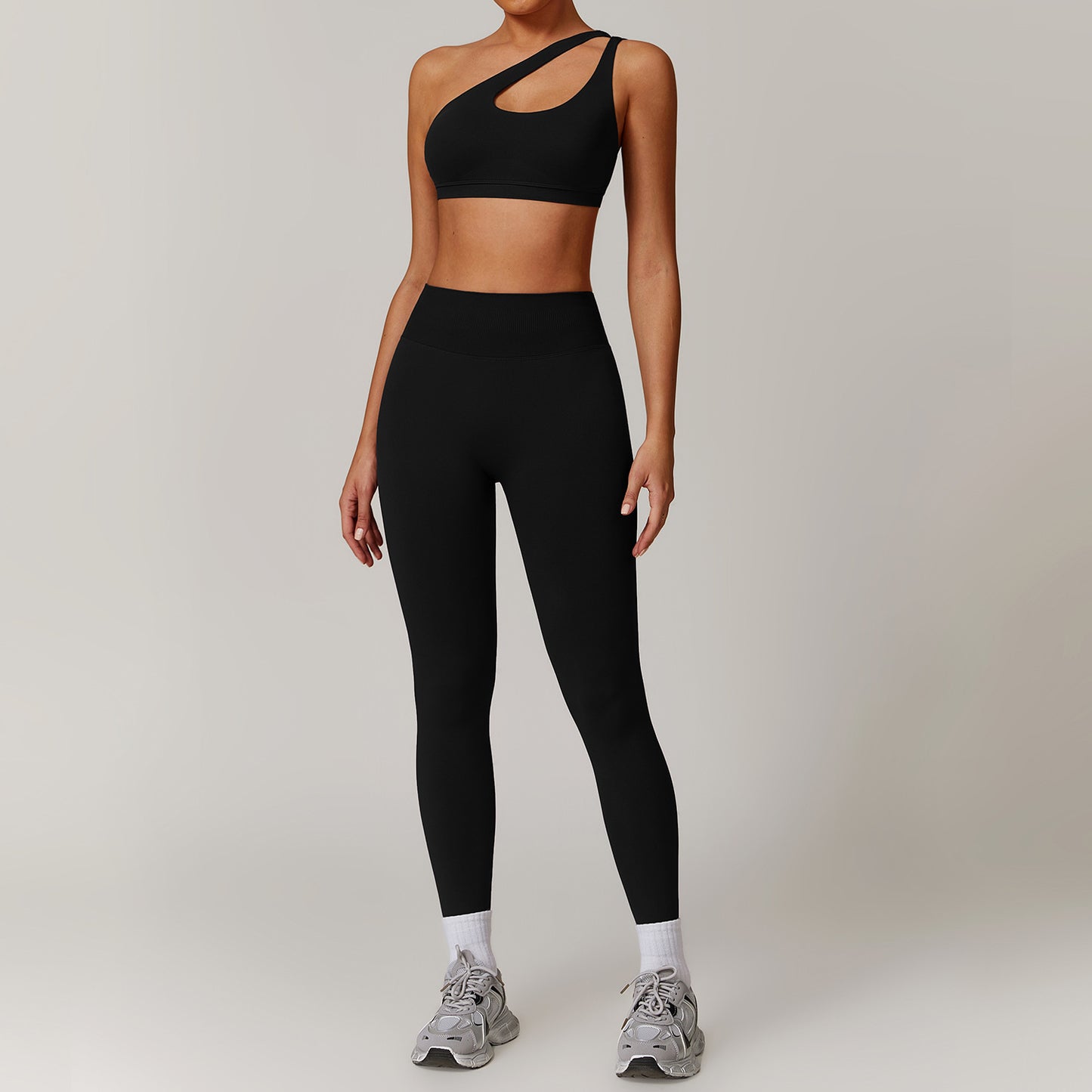 Slant Shoulder Bra+Pants Set