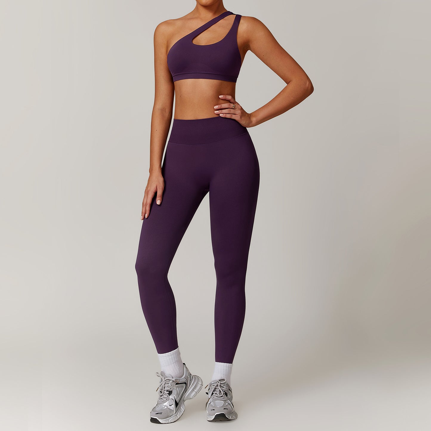 Slant Shoulder Bra+Pants Set