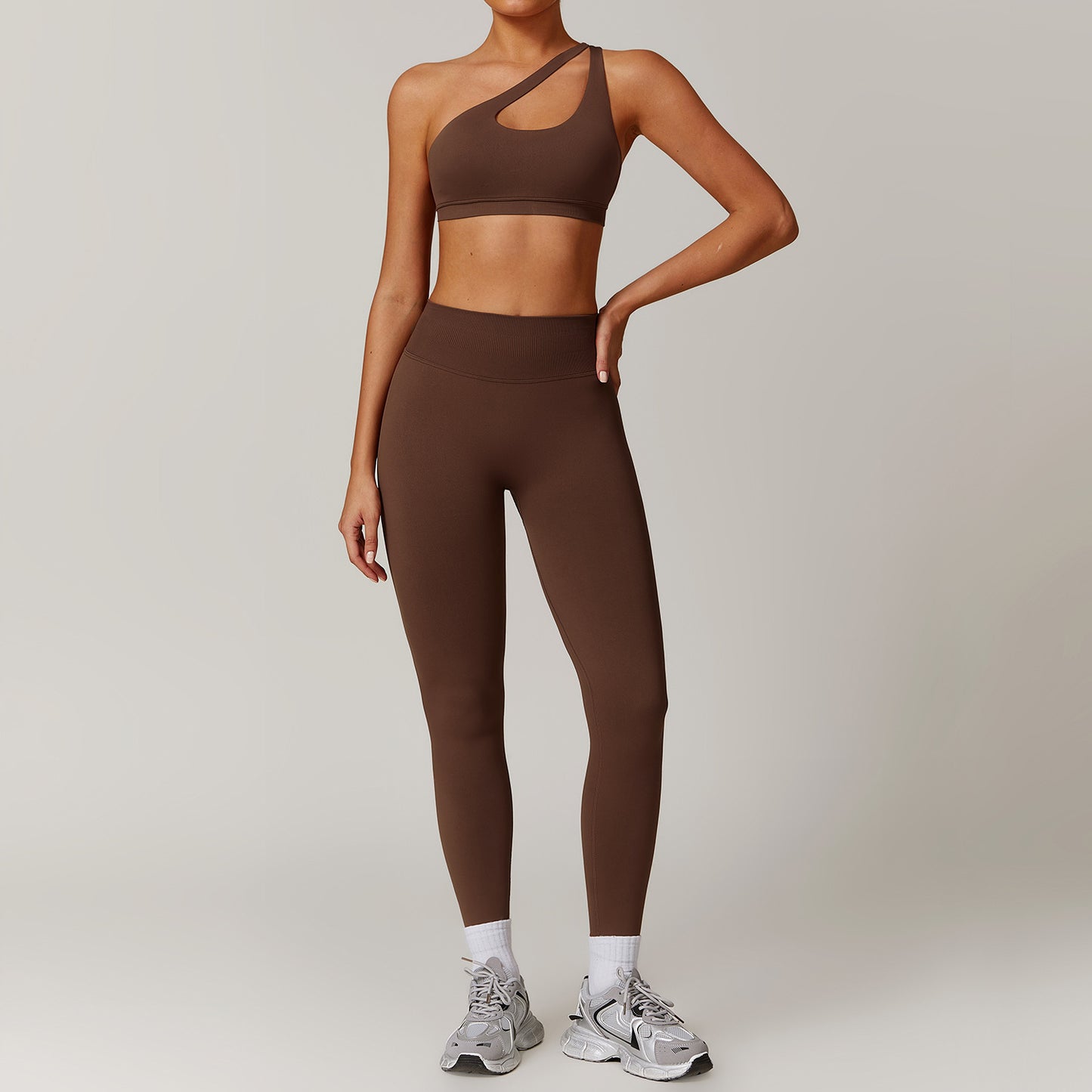 Slant Shoulder Bra+Pants Set