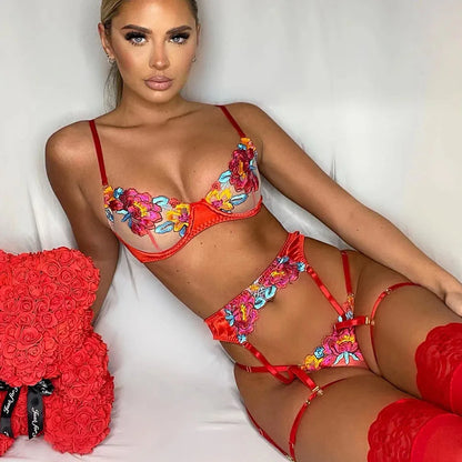Rose Candy Three Piece Set Lingerie